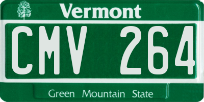 VT license plate CMV264