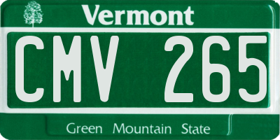VT license plate CMV265