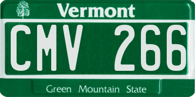 VT license plate CMV266
