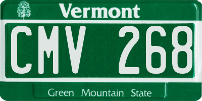 VT license plate CMV268