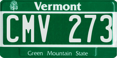 VT license plate CMV273