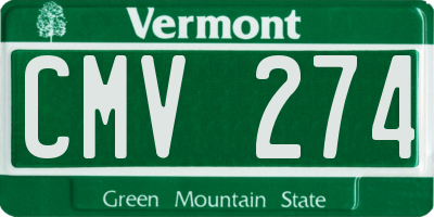 VT license plate CMV274