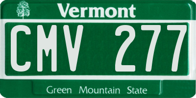 VT license plate CMV277