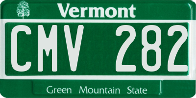 VT license plate CMV282