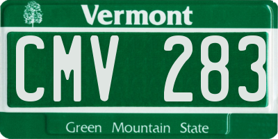 VT license plate CMV283