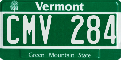 VT license plate CMV284