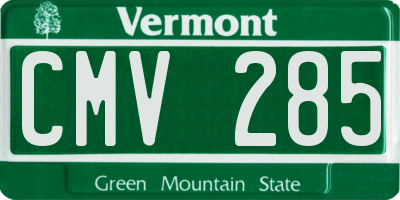 VT license plate CMV285
