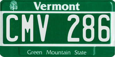 VT license plate CMV286