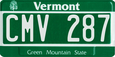 VT license plate CMV287