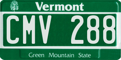 VT license plate CMV288
