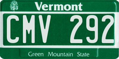 VT license plate CMV292