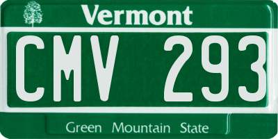 VT license plate CMV293