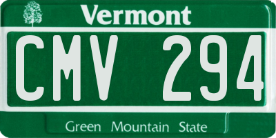 VT license plate CMV294
