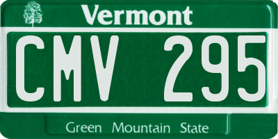VT license plate CMV295
