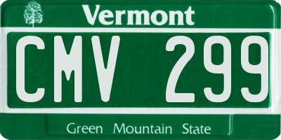 VT license plate CMV299