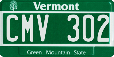 VT license plate CMV302