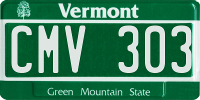 VT license plate CMV303