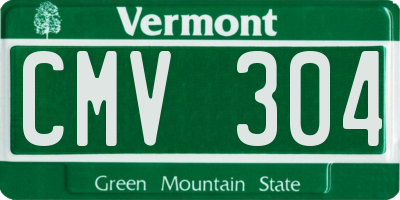 VT license plate CMV304