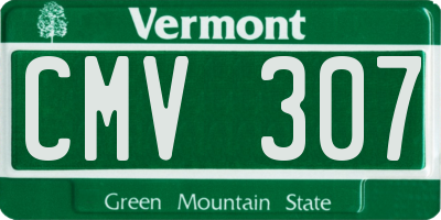 VT license plate CMV307