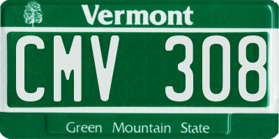 VT license plate CMV308