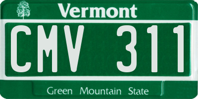 VT license plate CMV311