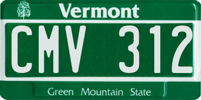 VT license plate CMV312