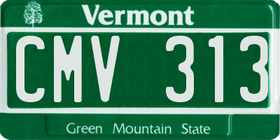 VT license plate CMV313