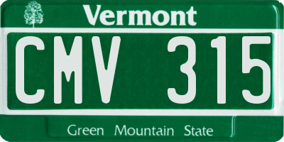 VT license plate CMV315