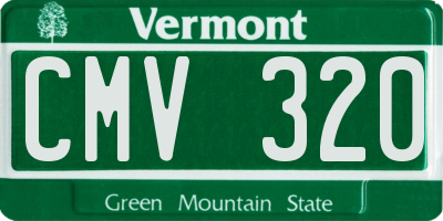 VT license plate CMV320