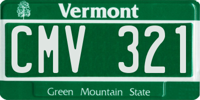 VT license plate CMV321