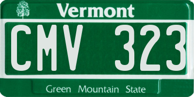 VT license plate CMV323