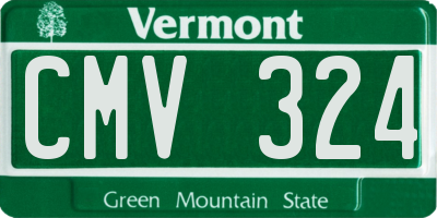 VT license plate CMV324