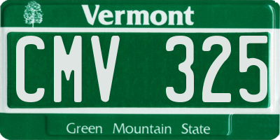 VT license plate CMV325