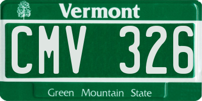 VT license plate CMV326