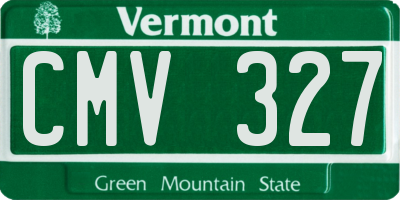 VT license plate CMV327