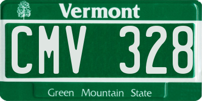 VT license plate CMV328