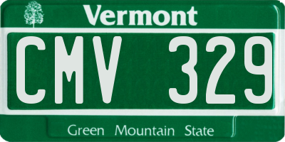 VT license plate CMV329