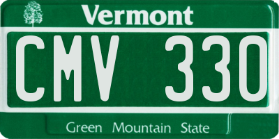 VT license plate CMV330