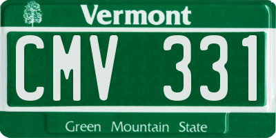 VT license plate CMV331