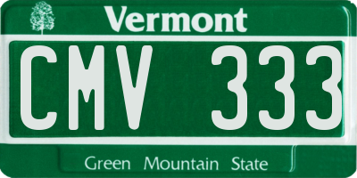VT license plate CMV333