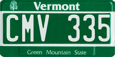 VT license plate CMV335
