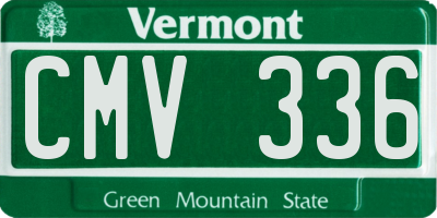 VT license plate CMV336