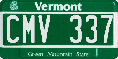 VT license plate CMV337