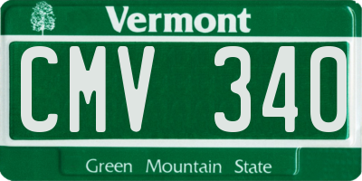 VT license plate CMV340