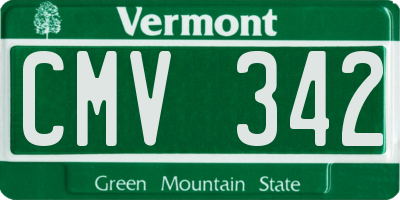 VT license plate CMV342