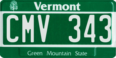 VT license plate CMV343