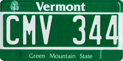 VT license plate CMV344