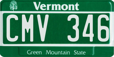 VT license plate CMV346
