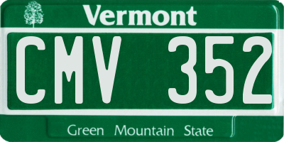 VT license plate CMV352
