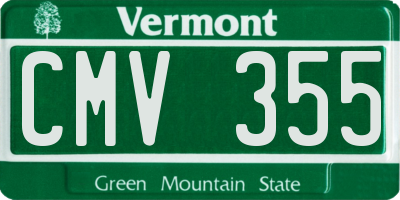 VT license plate CMV355